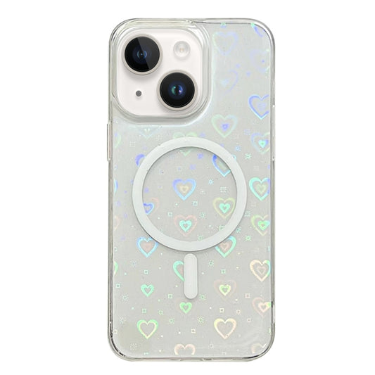 Laser Love Hearts MagSafe TPU Clear Phone Case - For iPhone 15 - MosAccessories.co.uk
