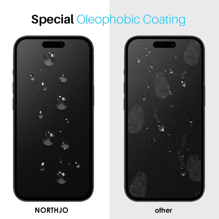 NORTHJO 2pcs Tempered Glass Film with Installation Frame - For iPhone 15 Pro - MosAccessories.co.uk