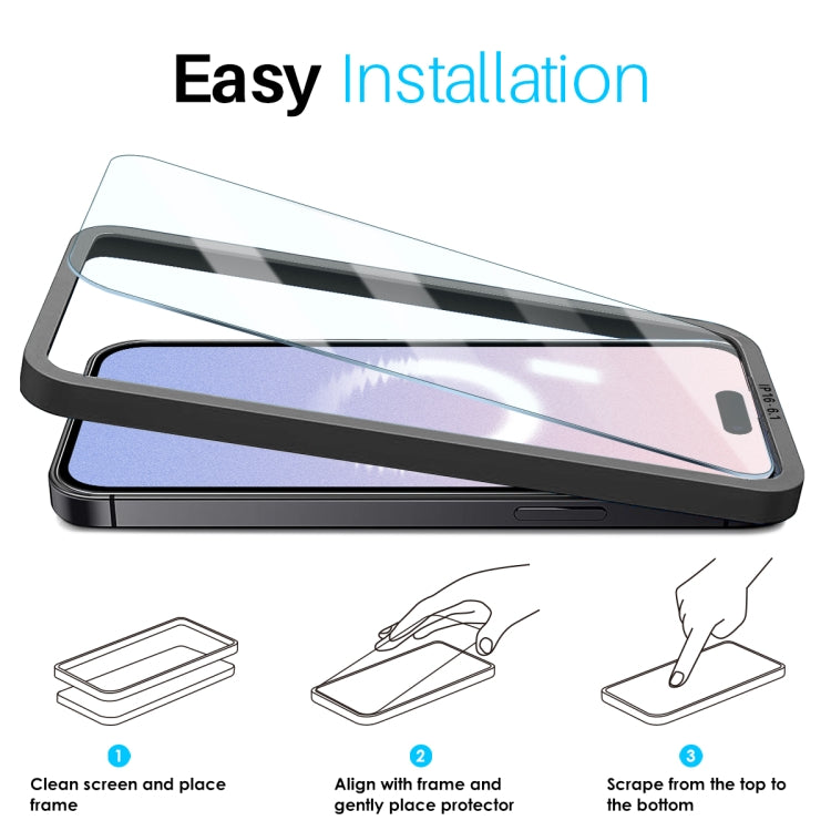NORTHJO 2pcs Tempered Glass Film with Installation Frame - For iPhone 16 - MosAccessories.co.uk
