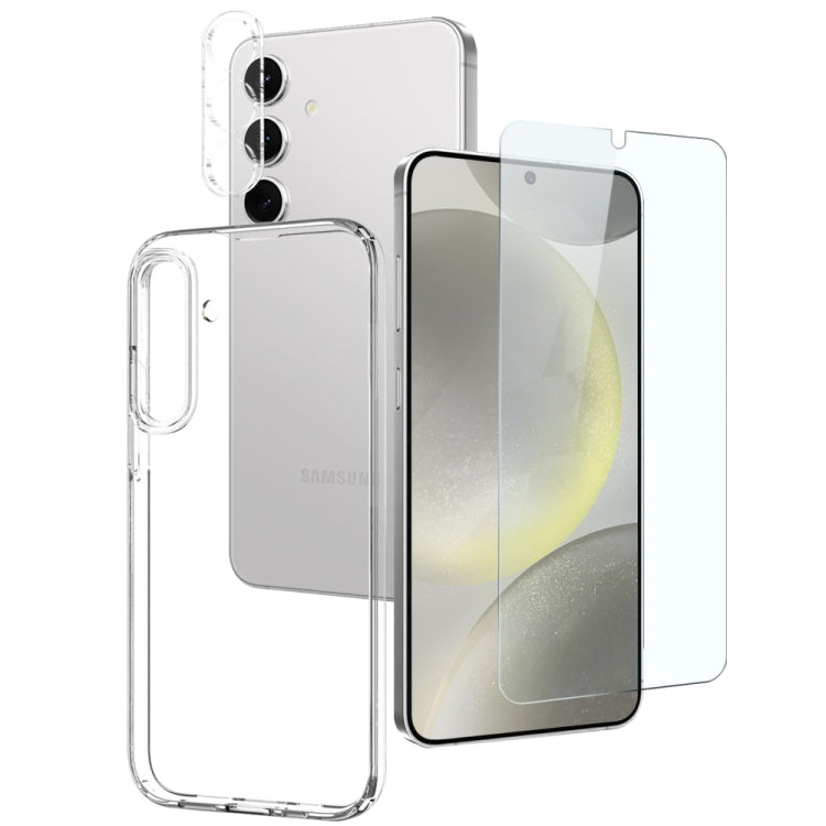 NORTHJO Clear TPU Case with Tempered Glass Screen Protector and Camera Lens Film - For Samsung Galaxy S25 Edge / S25 / S25+ / S24 Ultra / S24+ / S24 / S23+ / S23