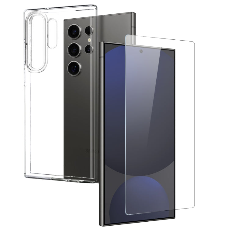 NORTHJO Clear TPU Case with Tempered Glass Screen Protector - For Samsung Galaxy S25 Series / S24 Series