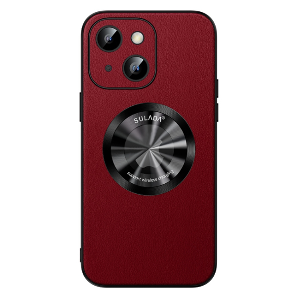 Sulada Zhenpi Series Leather MagSafe Magnetic Phone Case - For iPhone 14 Plus - mosaccessories