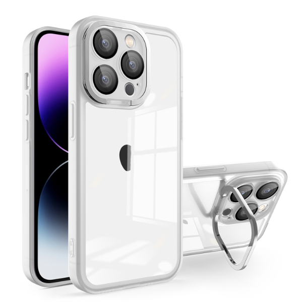 Invisible Lens Bracket Matte Transparent Phone Case - For iPhone 13 Pro Max - mosaccessories