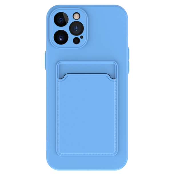 Skin Feel Card Slot Contrast Colour Button TPU Phone Case - For iPhone 15 Pro Max - mosaccessories