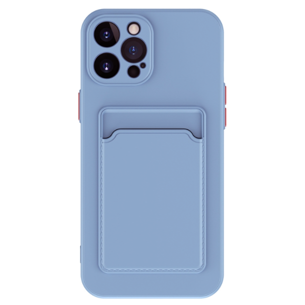 Skin Feel Card Slot Contrast Colour Button TPU Phone Case - For iPhone 15 Pro Max - mosaccessories