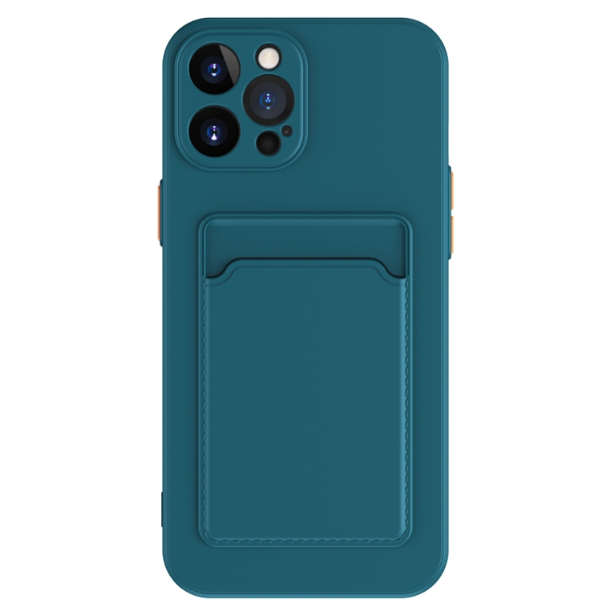 Skin Feel Card Slot Contrast Colour Button TPU Phone Case - For iPhone 15 Pro Max - mosaccessories
