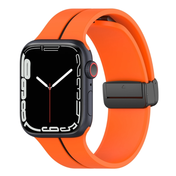 Two Colour Folding Buckle Silicone Watch Band - For Apple Watch 9 (41mm) - mosaccessories