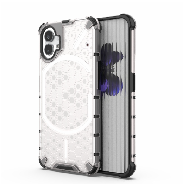 Shockproof Honeycomb Armour Clear Phone Case - For Nothing Phone (1) at MosAccessories