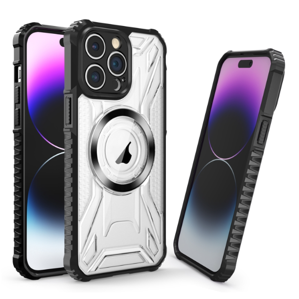 CD Texture MagSafe Black Phone Case - For iPhone 15 Pro Max - MosAccessories
