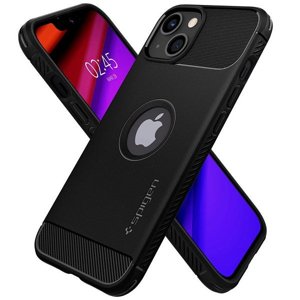 Spigen Rugged Armor Matte Black Case - For iPhone 13 Mini - mosaccessories