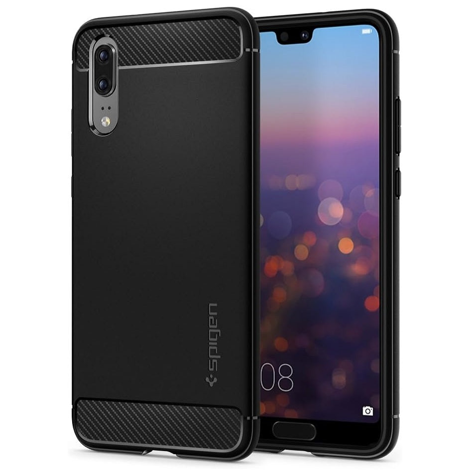 Spigen Rugged Armor Matte Black Case - For Huawei P20 - mosaccessories