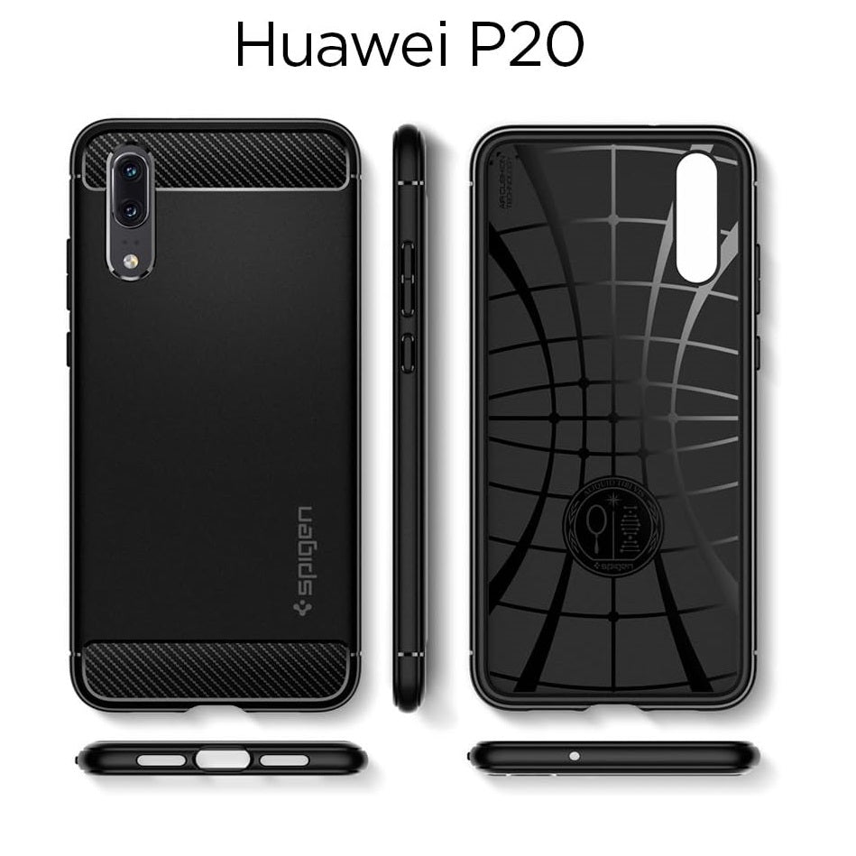 Spigen Rugged Armor Matte Black Case - For Huawei P20 - mosaccessories