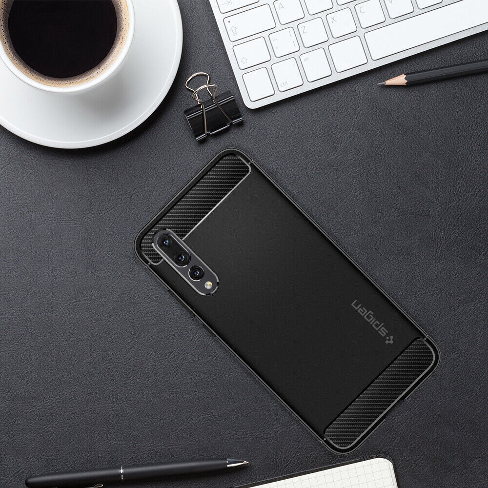 Spigen Rugged Armor Matte Black Case - For Huawei P20 Pro - mosaccessories