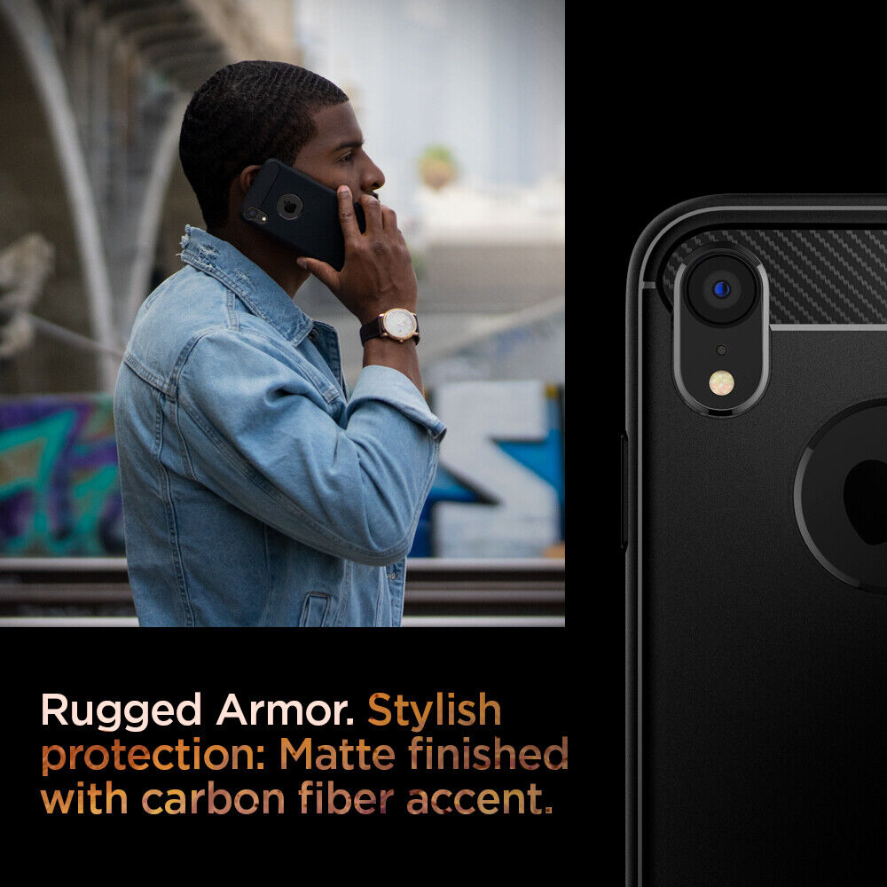 Spigen Rugged Armor Matte Black Case - For iPhone XR
