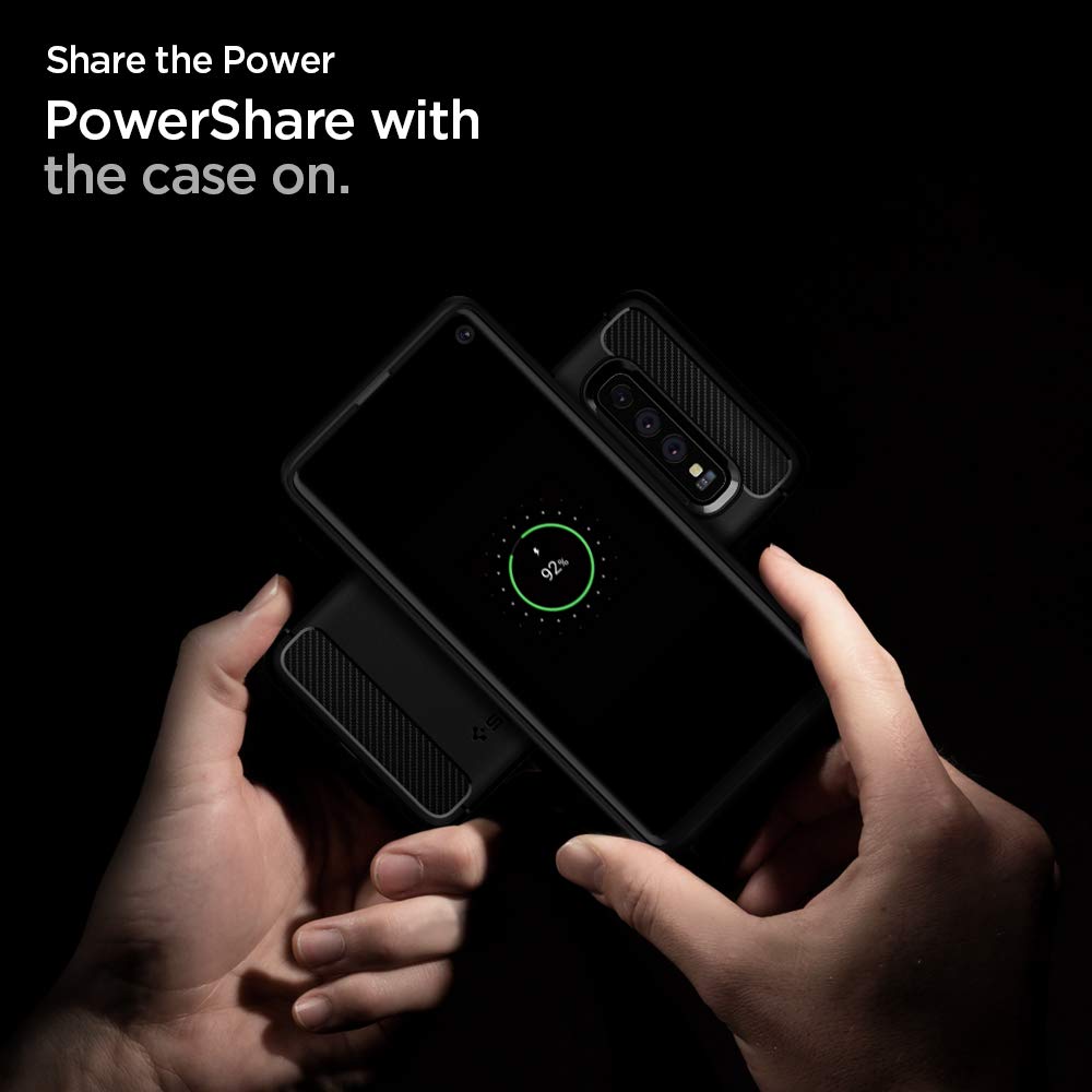 Spigen Rugged Armor Matte Black Case - For Samsung Galaxy S10 - mosaccessories