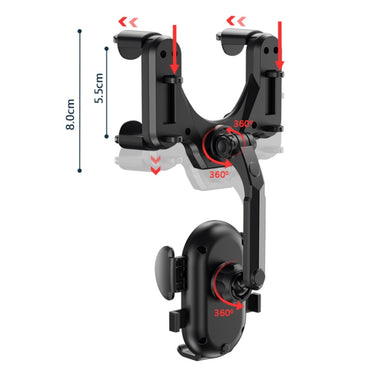 Snap-on Rear view Mirror Car Phone Holder - MosAccessories.co.uk