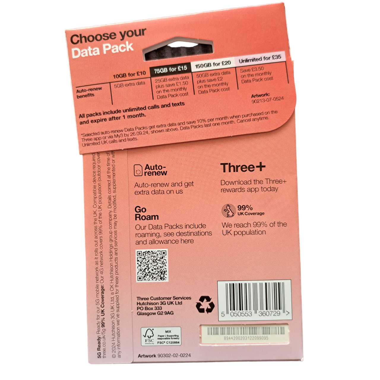 Three Pay As You Go Sim Card £15 - mosaccessories.co.uk