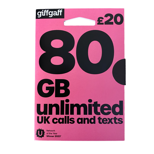 giffgaff Pay As You Go Sim Card - £20 - MosAccessories.co.uk
