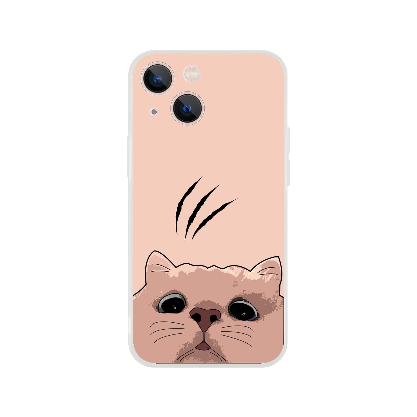 Cat Staring Up Flexi Case Cover - For iPhone 14 / 13 / 12 / 11 / X / 8 / 7 Series