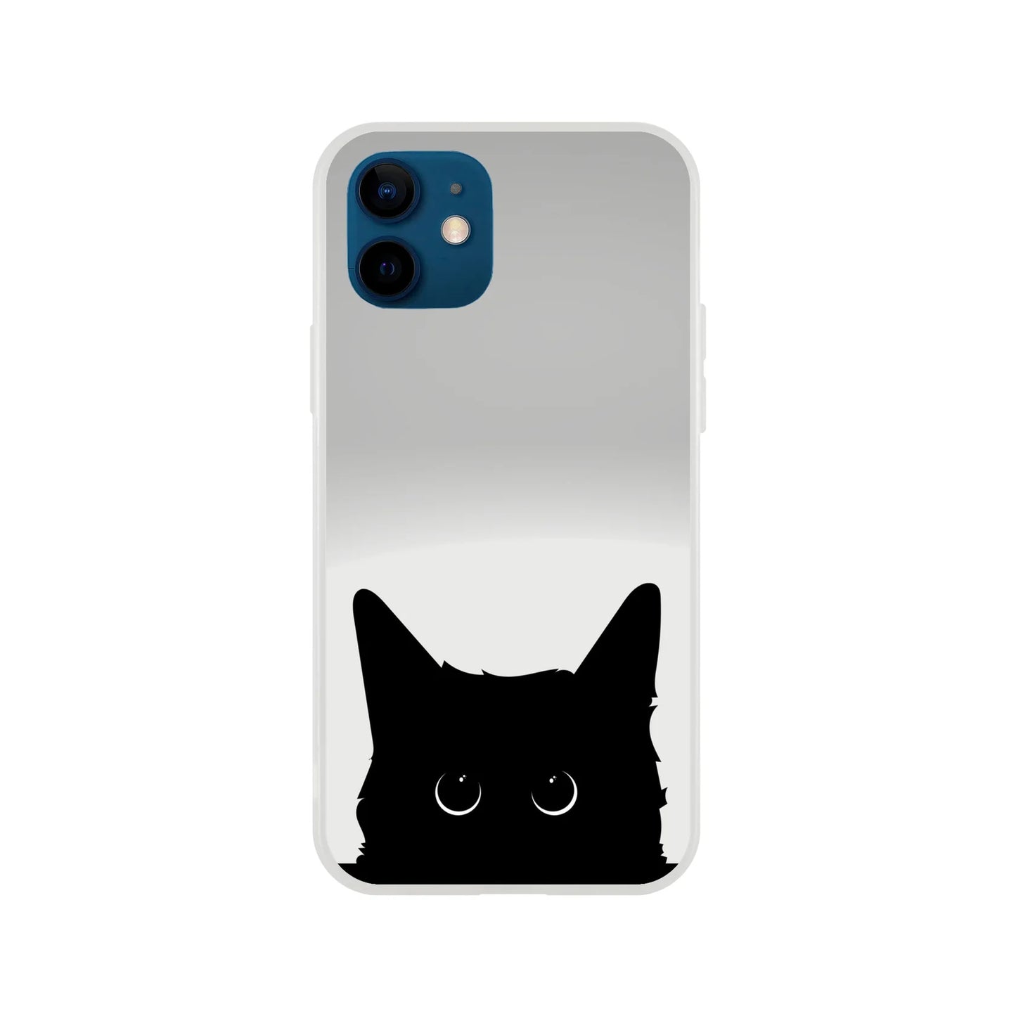 Black Cat Cute Stare Flexi Case Cover - For iPhone 15 / 14 / 13 / 12 / 11 / X / 8 / 7 Series