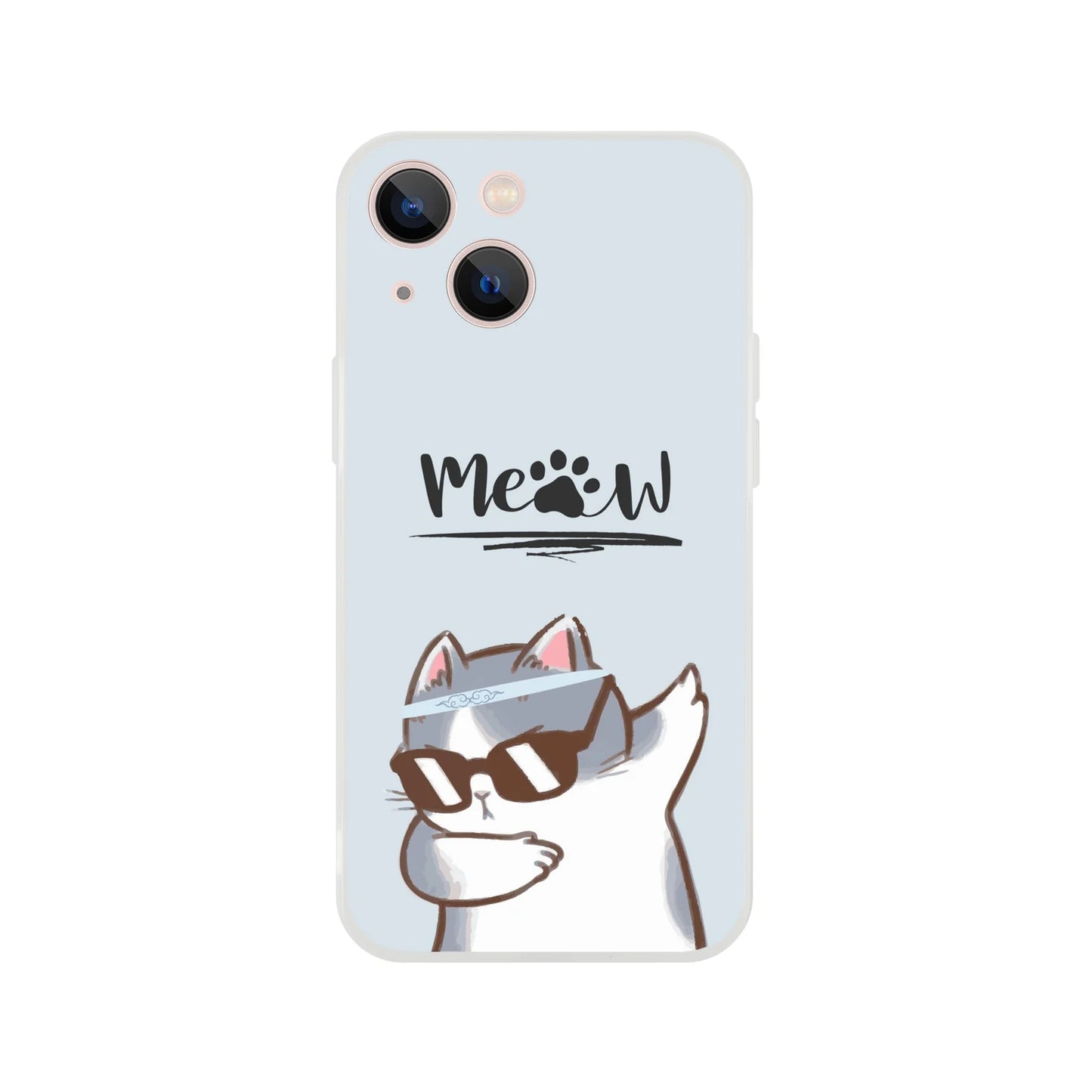 Meow Cat Dab Flexi Case Cover - For iPhone 15 / 14 / 13 / 12 / 11 / X / 8 / 7 Series