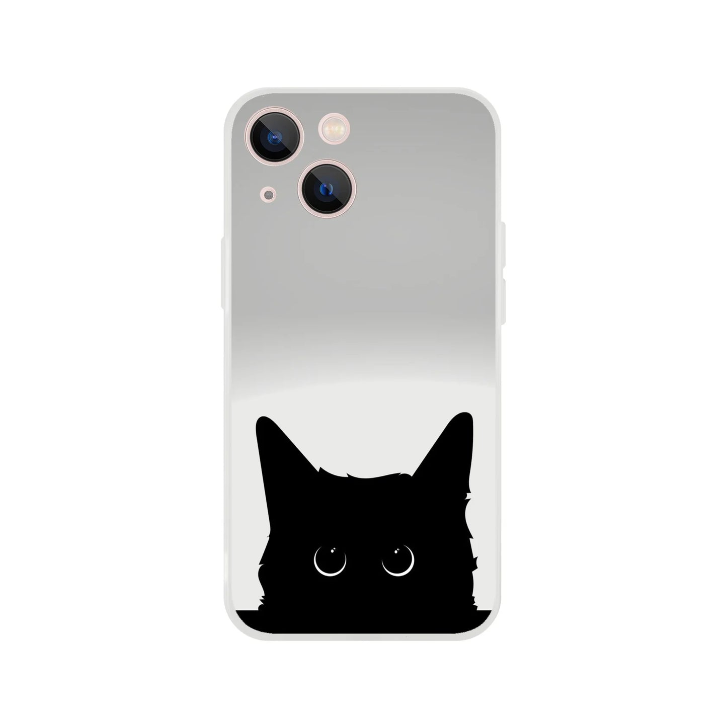 Black Cat Cute Stare Flexi Case Cover - For iPhone 15 / 14 / 13 / 12 / 11 / X / 8 / 7 Series