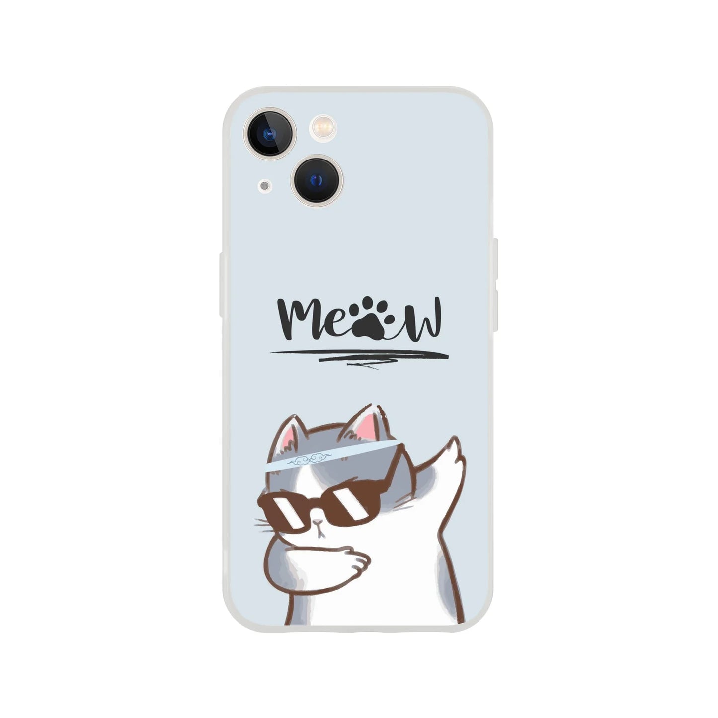 Meow Cat Dab Flexi Case Cover - For iPhone 15 / 14 / 13 / 12 / 11 / X / 8 / 7 Series