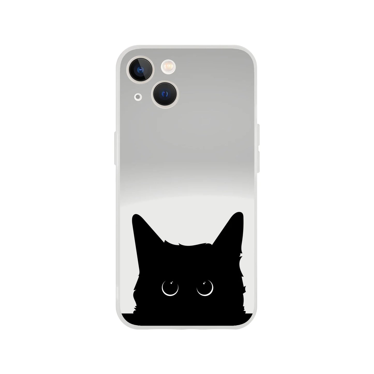 Black Cat Cute Stare Flexi Case Cover - For iPhone 15 / 14 / 13 / 12 / 11 / X / 8 / 7 Series