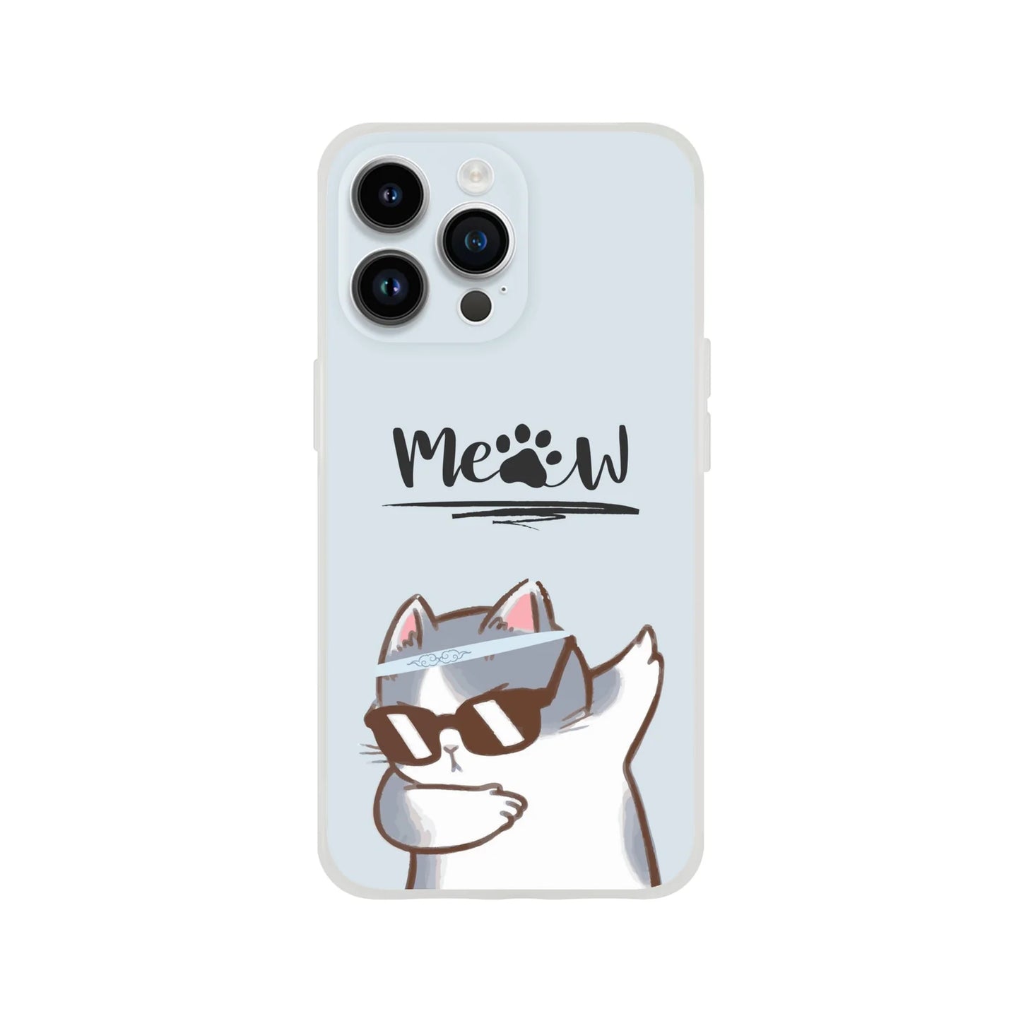 Meow Cat Dab Flexi Case Cover - For iPhone 15 / 14 / 13 / 12 / 11 / X / 8 / 7 Series