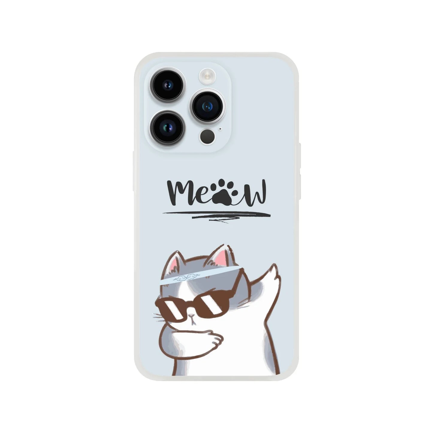 Meow Cat Dab Flexi Case Cover - For iPhone 15 / 14 / 13 / 12 / 11 / X / 8 / 7 Series