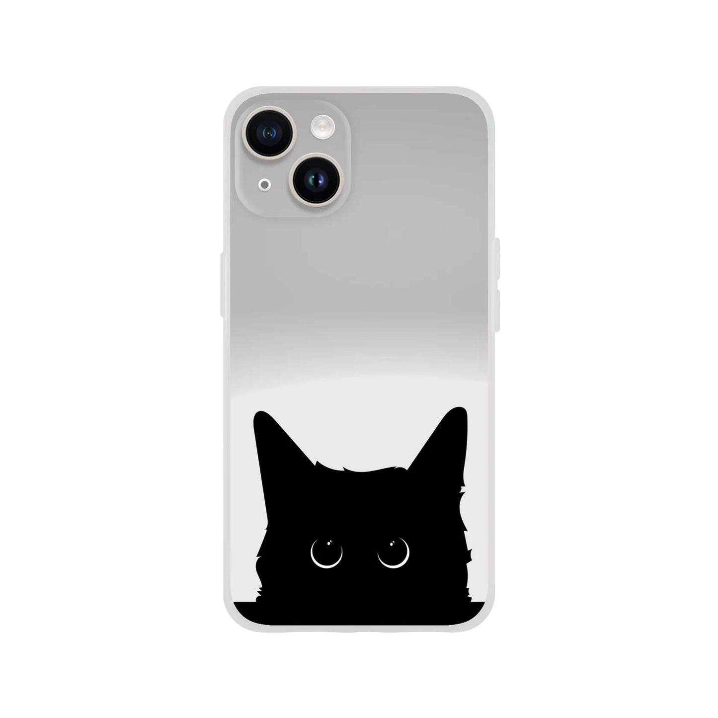 Black Cat Cute Stare Flexi Case Cover - For iPhone 15 / 14 / 13 / 12 / 11 / X / 8 / 7 Series