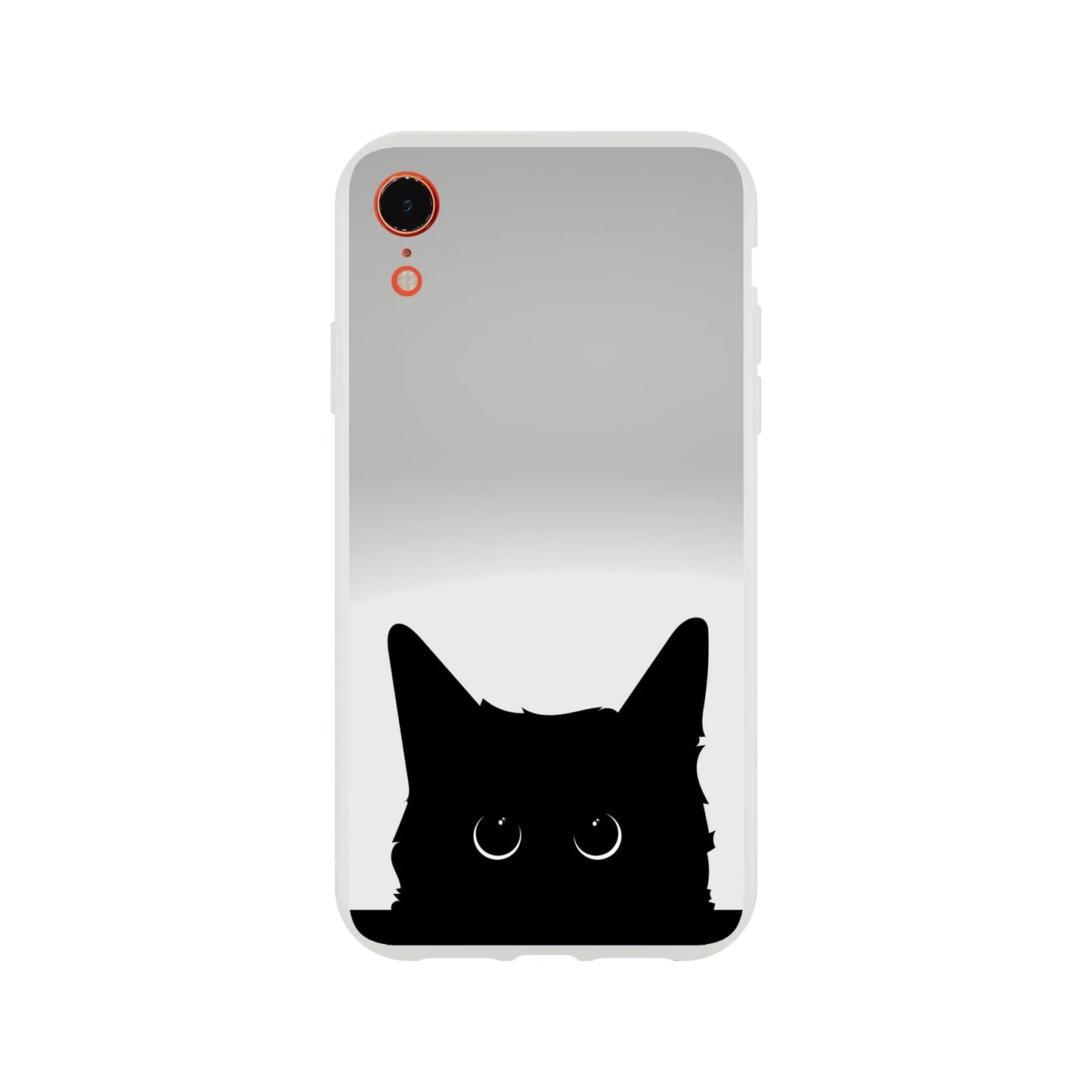 Black Cat Cute Stare Flexi Case Cover - For iPhone 15 / 14 / 13 / 12 / 11 / X / 8 / 7 Series