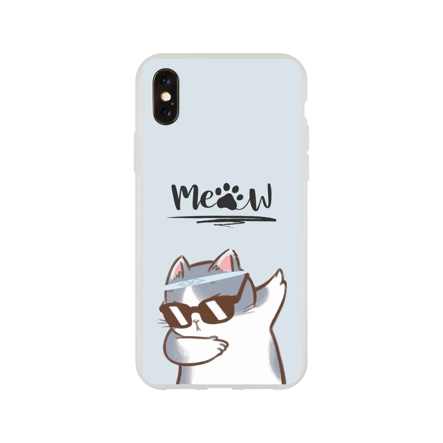 Meow Cat Dab Flexi Case Cover - For iPhone 15 / 14 / 13 / 12 / 11 / X / 8 / 7 Series