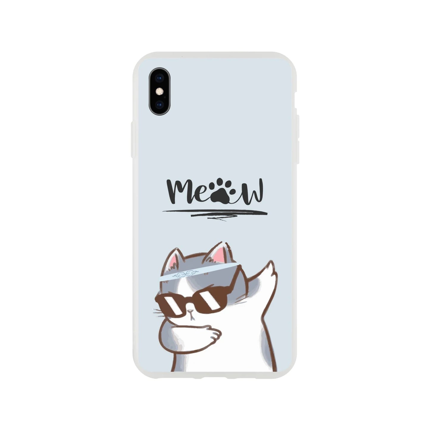 Meow Cat Dab Flexi Case Cover - For iPhone 15 / 14 / 13 / 12 / 11 / X / 8 / 7 Series