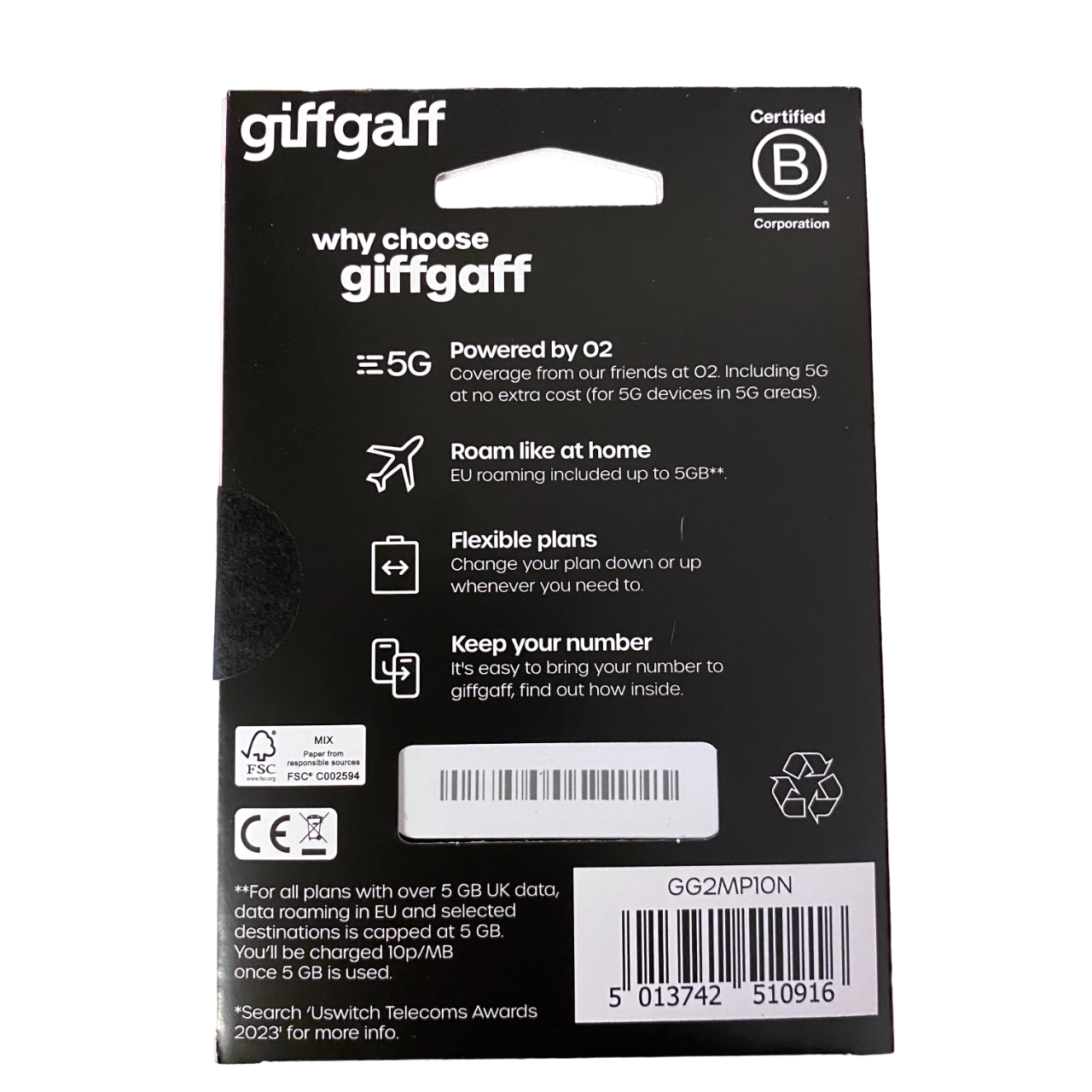 giffgaff Pay As You Go Sim Card - £10 - MosAccessories.co.uk