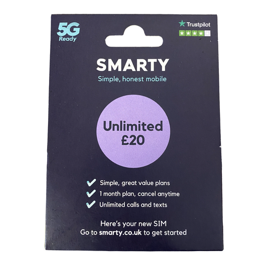 Smarty Pay As You Go Sim Card - £20 - MosAccessories.co.uk