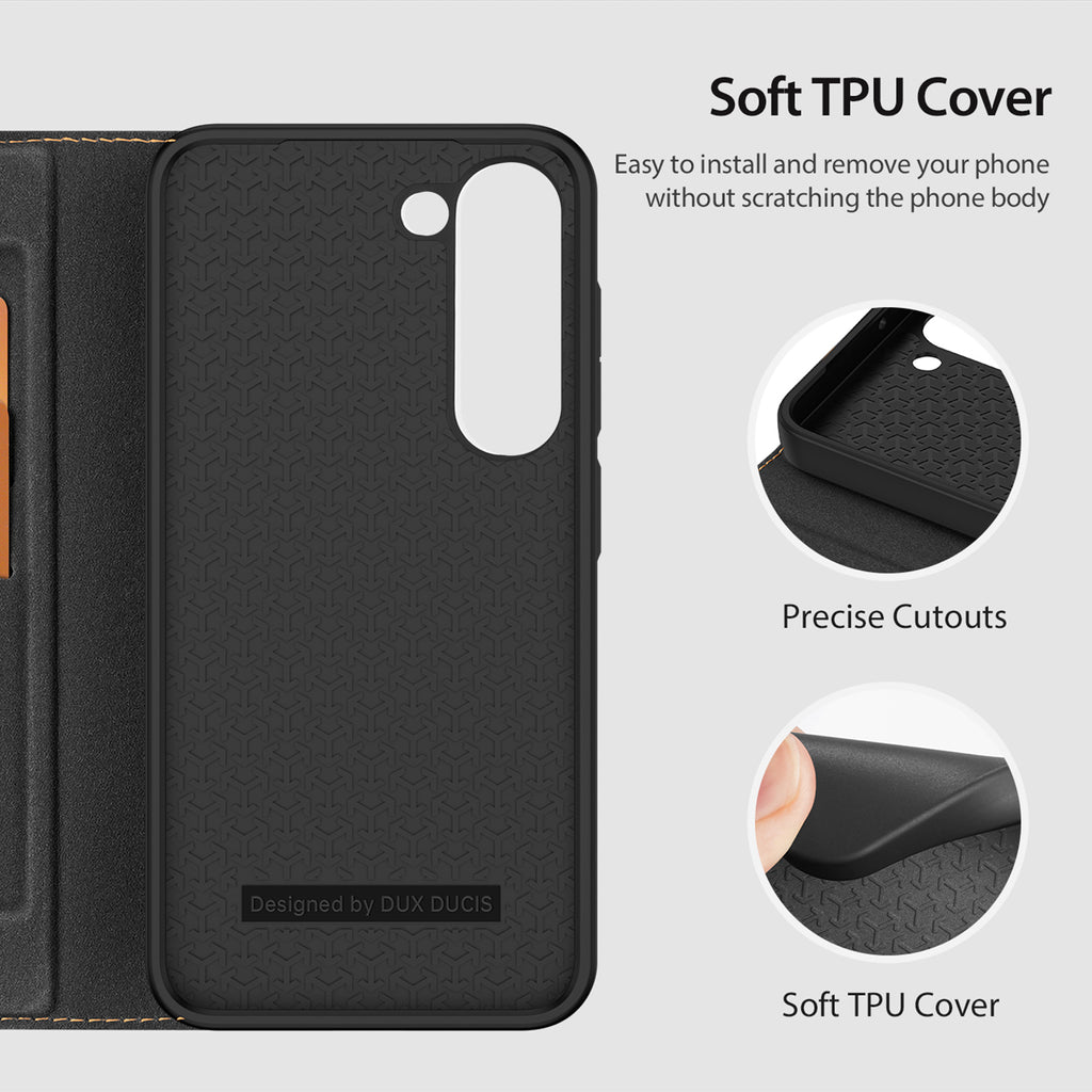 Dux Ducis Skin X2 Series Black Flip Case - For Samsung Galaxy S23 - mosaccessories