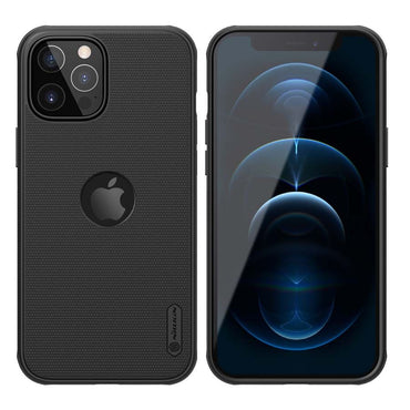 Nillkin Super Frosted Shield Pro Black Case (Logo Cutout) - For iPhone 12/12 Pro - mosaccessories