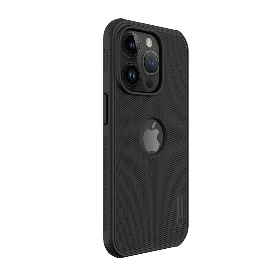 Nillkin Super Frosted Shield Pro Black Case (Logo Cutout) - For iPhone 14 Pro - mosaccessories