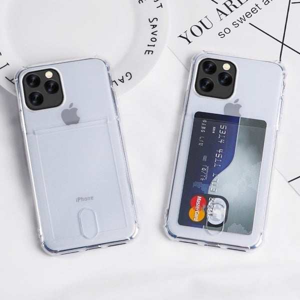 Soft TPU Clear Case With Card Slot - For iPhone 15 Plus