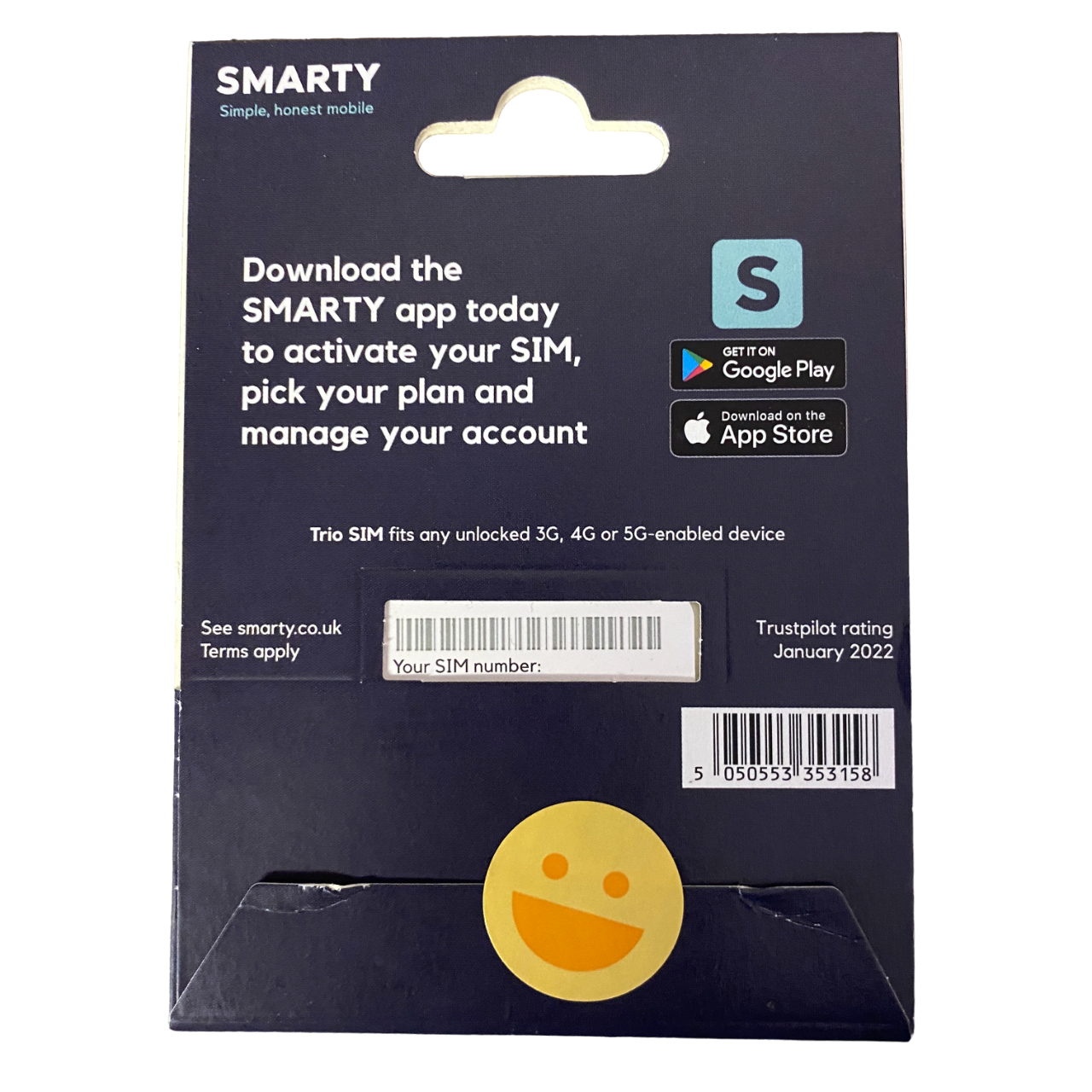 Smarty Pay As You Go Sim Card - £20 - MosAccessories.co.uk