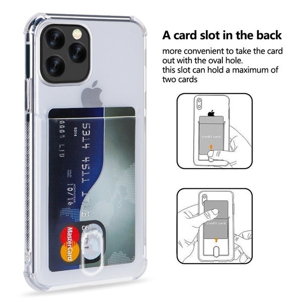 Soft TPU Clear Case With Card Slot - For iPhone 15 Plus