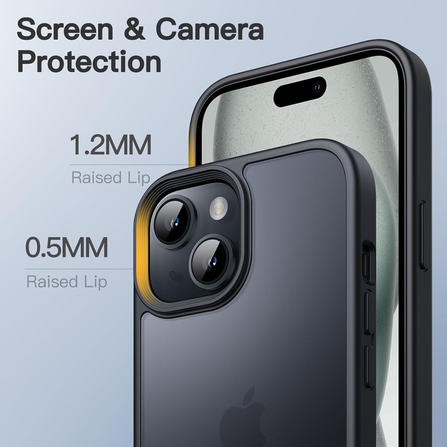JETech Matte Shockproof Frosted Case - For iPhone 15 - mosaccessories