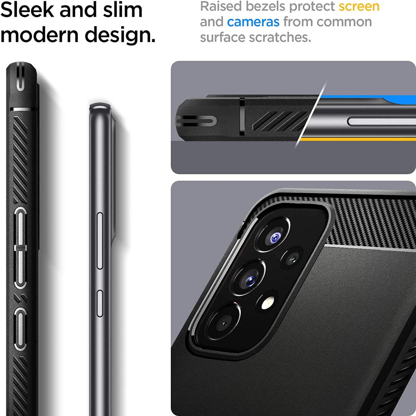 Spigen Rugged Armor Matte Black Case - For Samsung Galaxy A53 - mosaccessories