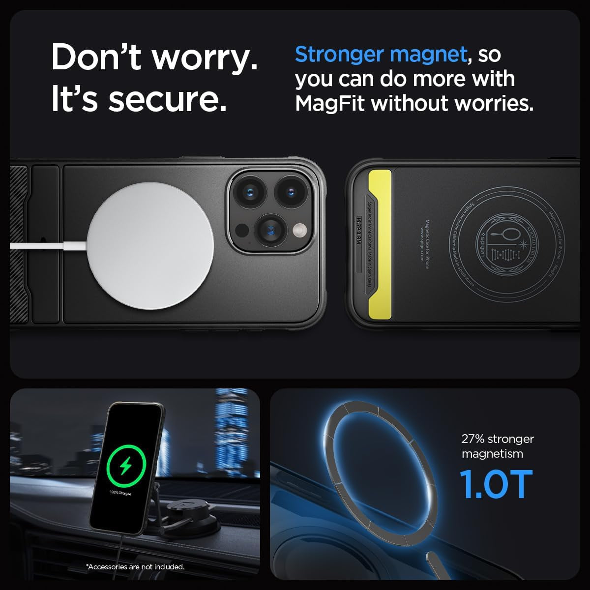 Spigen Rugged Armor Magfit Matte Black Case - For iPhone 15 Pro - mosaccessories