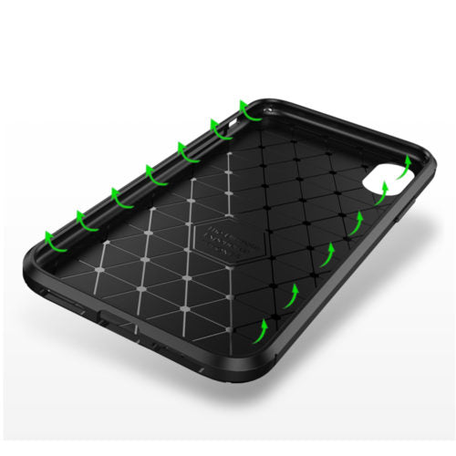 Carbon Fibre TPU Black Case - For iPhone Xs Max - mosaccessories
