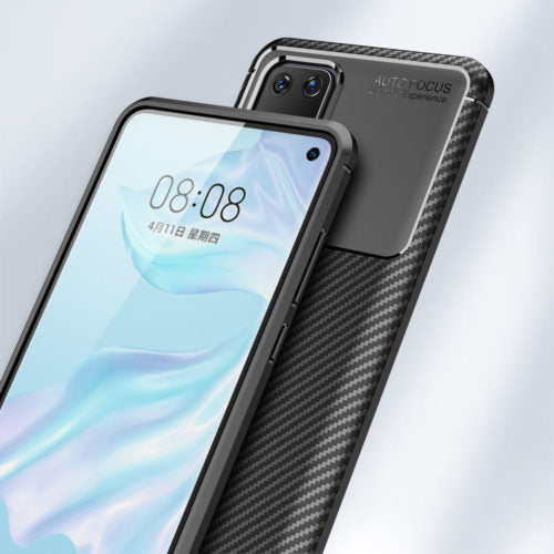 Carbon Fibre TPU Black Case - For Huawei P40 - mosaccessories