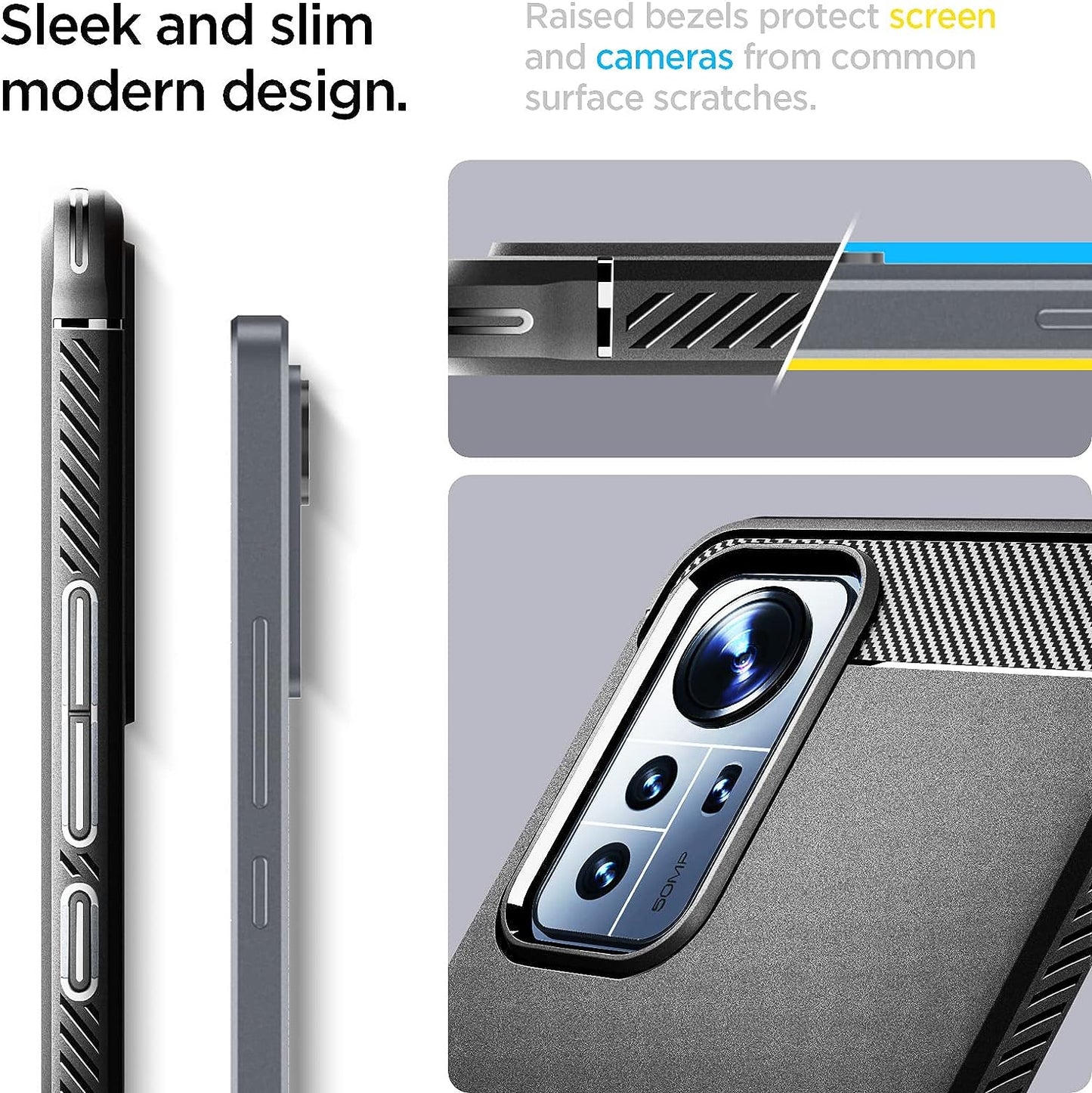 Spigen Rugged Armor Matte Black Case - For Xiaomi 12 Lite - mosaccessories