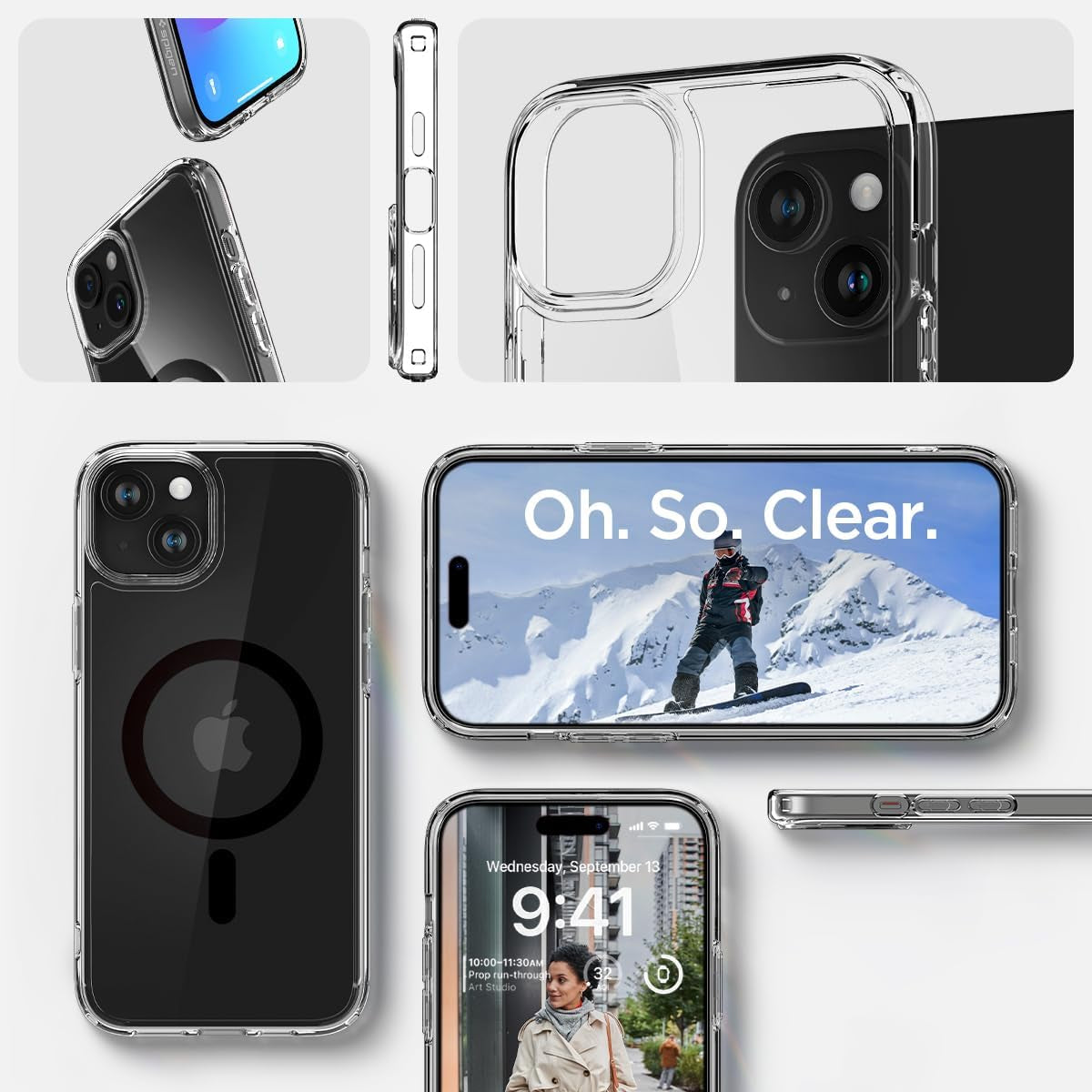 Spigen Ultra Hybrid Magfit Military Grade Shockproof Black Case - For iPhone 15