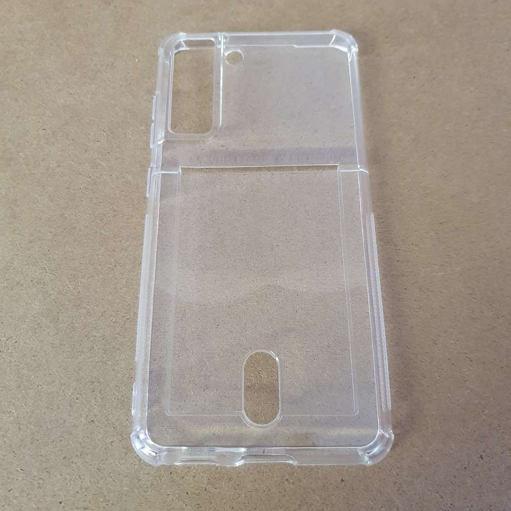 Soft TPU Clear Case With Card Slot - For Samsung S21 FE - mosaccessories